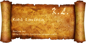 Kohl Lavínia névjegykártya